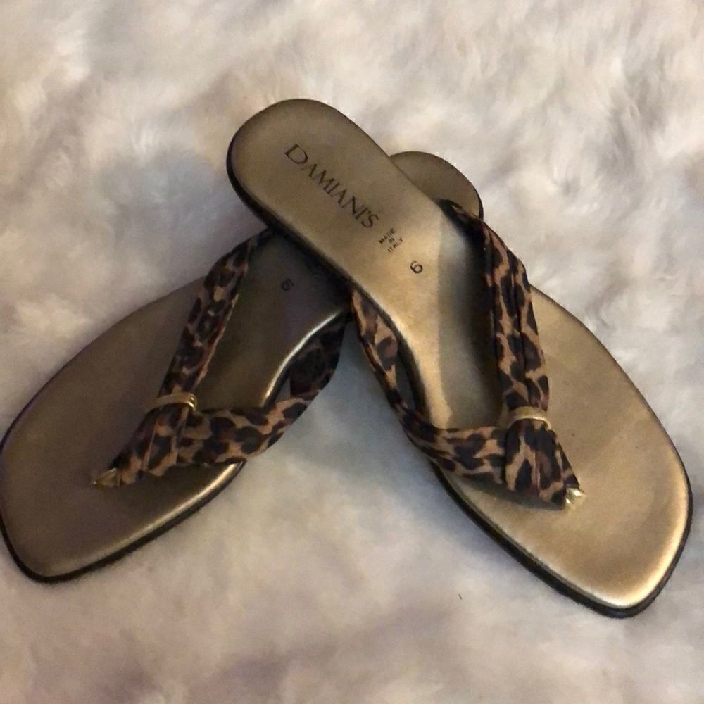 Damianis -made in Italy animal print sandals. Size 6